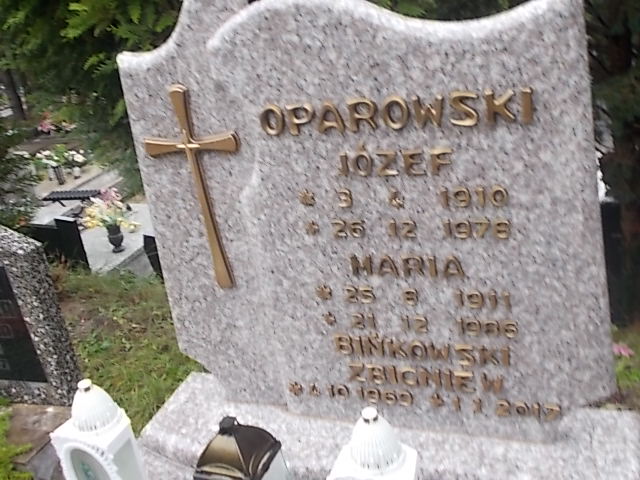 Józef OPAROWSKI 1910 Jastrzębie-Zdrój - Grobonet - Wyszukiwarka osób pochowanych