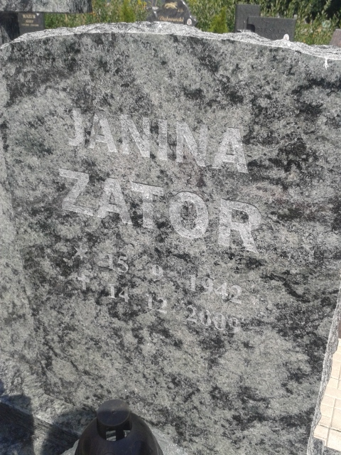 Janina ZATOR 1942 Jastrzębie-Zdrój - Grobonet - Wyszukiwarka osób pochowanych