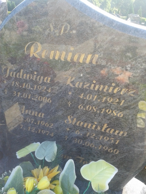 Kazimierz REMIAN 1921 Jastrzębie-Zdrój - Grobonet - Wyszukiwarka osób pochowanych