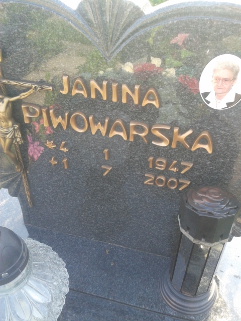 Janina PIWOWARSKA 1947 Jastrzębie-Zdrój - Grobonet - Wyszukiwarka osób pochowanych